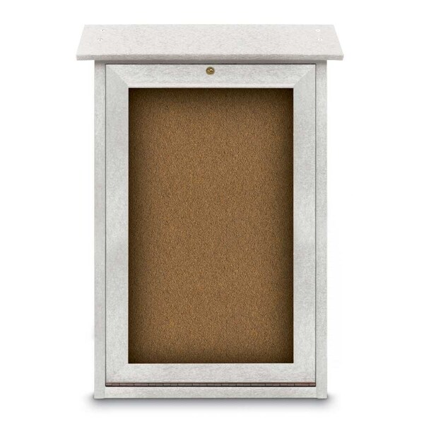 Outdoor Enclosed Combo Board, 48"x36", Black Frame/Grey & Buff